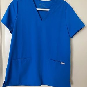 Figs Royal blue Casma three pocket scrub top